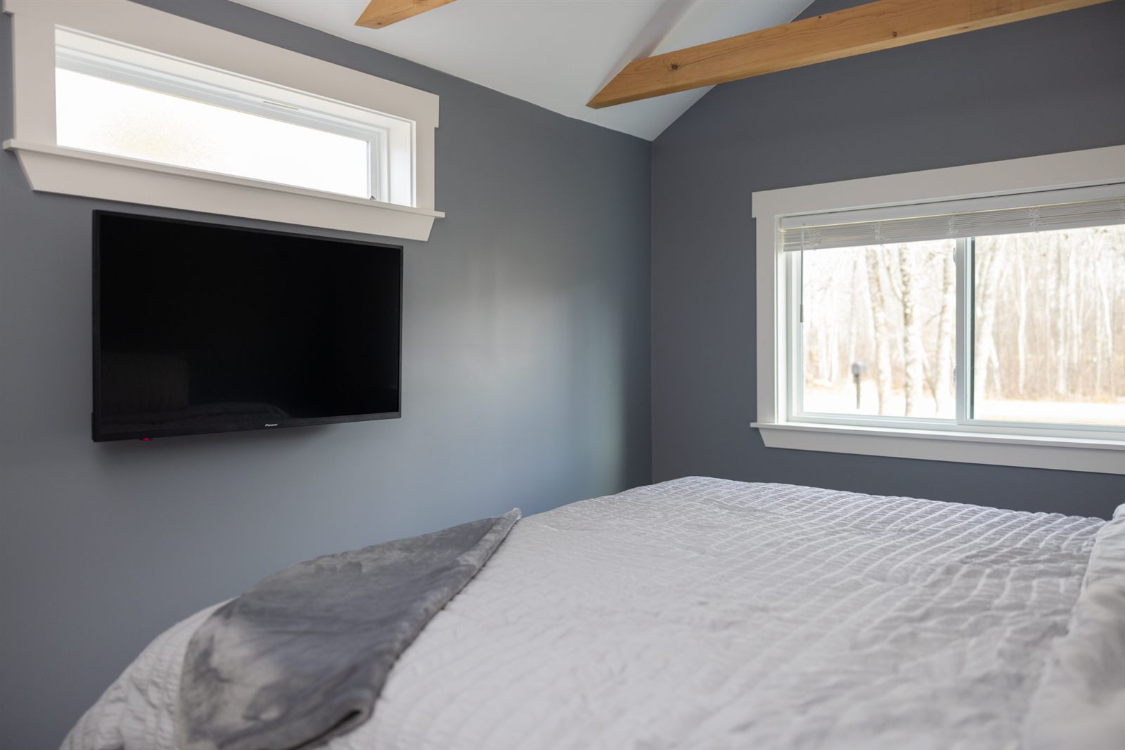 Smart TV set up in bedroom